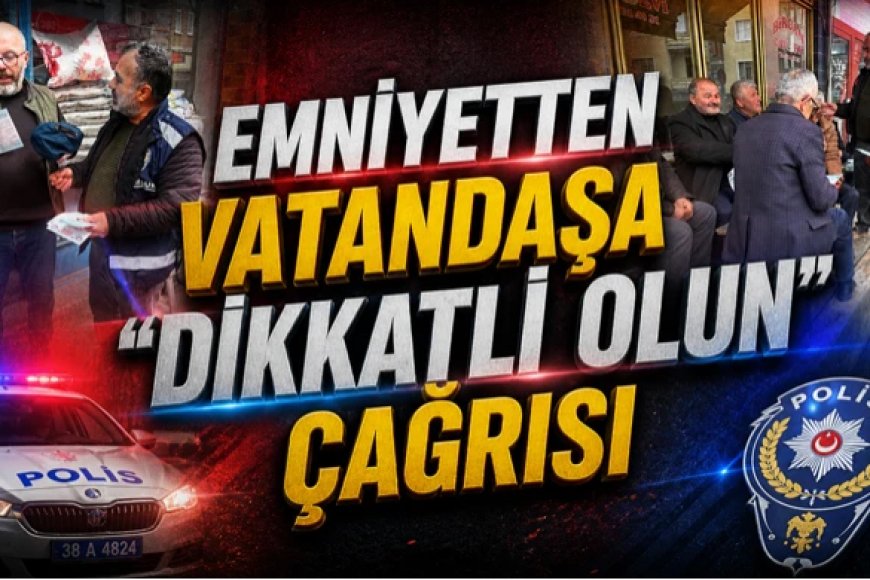 Emniyetten Vatandaşa “Dikkatli Olun” Çağrısı